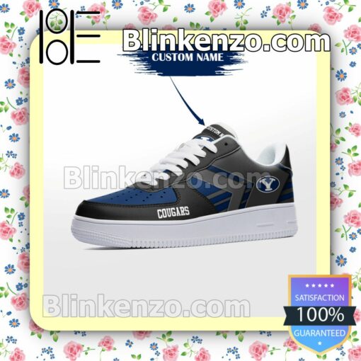 Personalized NCAA BYU Cougars Custom Name Nike Air Force Sneakers b