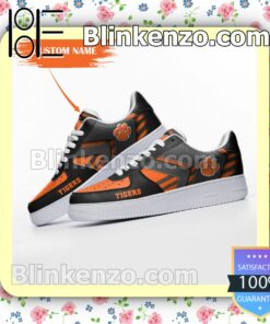 Personalized NCAA Clemson Tigers Custom Name Nike Air Force Sneakers a