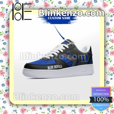 Personalized NCAA Duke Blue Devils Custom Name Nike Air Force Sneakers b