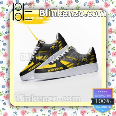 Personalized NCAA Iowa Hawkeyes Custom Name Nike Air Force Sneakers a