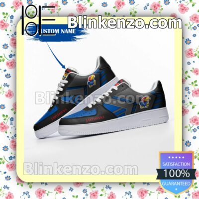 Personalized NCAA Kansas Jayhawks Custom Name Nike Air Force Sneakers a