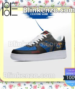 Personalized NCAA Kansas Jayhawks Custom Name Nike Air Force Sneakers b