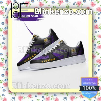 Personalized NCAA LSU Tigers Custom Name Nike Air Force Sneakers a