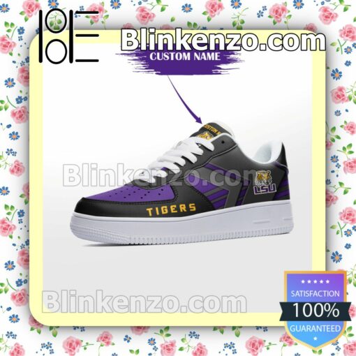 Personalized NCAA LSU Tigers Custom Name Nike Air Force Sneakers b