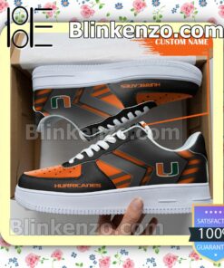 Personalized NCAA Miami Hurricanes Custom Name Nike Air Force Sneakers
