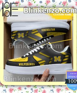 Personalized NCAA Michigan Wolverines Custom Name Nike Air Force Sneakers