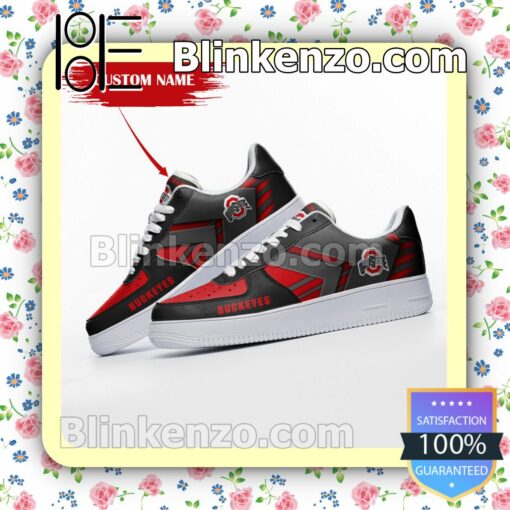 Personalized NCAA Ohio State Buckeyes Custom Name Nike Air Force Sneakers a