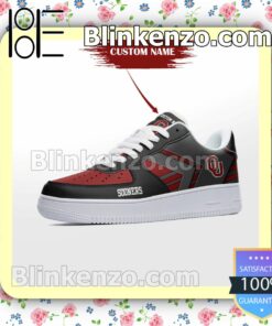 Personalized NCAA Oklahoma Sooners Custom Name Nike Air Force Sneakers b