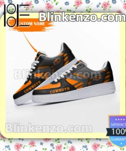 Personalized NCAA Oklahoma State Cowboys Custom Name Nike Air Force Sneakers a
