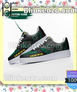 Personalized NCAA Oregon Ducks Custom Name Nike Air Force Sneakers a