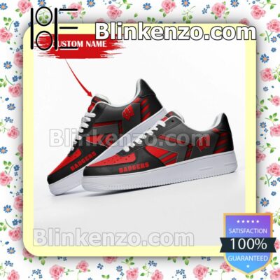 Personalized NCAA Wisconsin Badgers Custom Name Nike Air Force Sneakers a