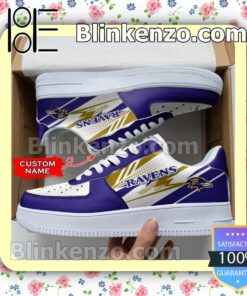 Personalized NFL Baltimore Ravens Custom Name Nike Air Force Sneakers a