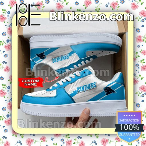 Personalized NFL Carolina Panthers Custom Name Nike Air Force Sneakers a