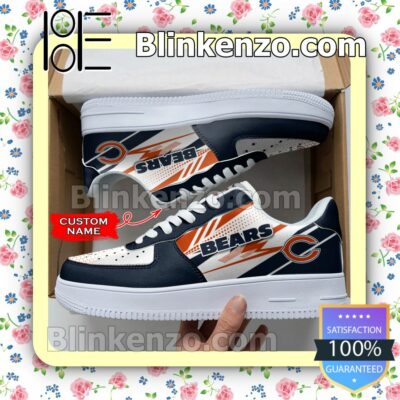 Personalized NFL Chicago Bears Custom Name Nike Air Force Sneakers a