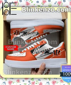 Personalized NFL Cincinnati Bengals Custom Name Nike Air Force Sneakers a