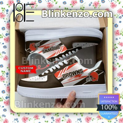 Personalized NFL Cleveland Browns Custom Name Nike Air Force Sneakers a