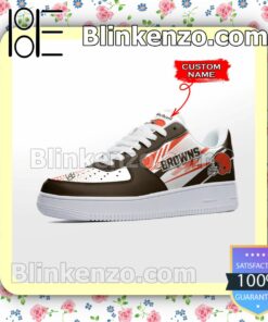 Personalized NFL Cleveland Browns Custom Name Nike Air Force Sneakers b