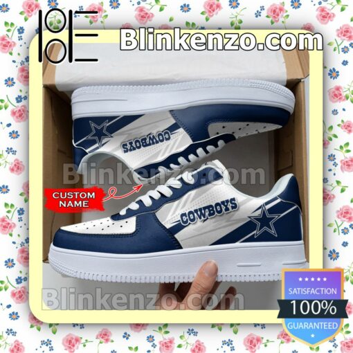 Personalized NFL Dallas Cowboys Custom Name Nike Air Force Sneakers a