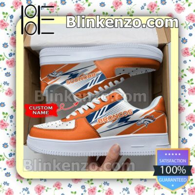 Personalized NFL Denver Broncos Custom Name Nike Air Force Sneakers a