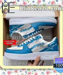 Personalized NFL Detroit Lions Custom Name Nike Air Force Sneakers a