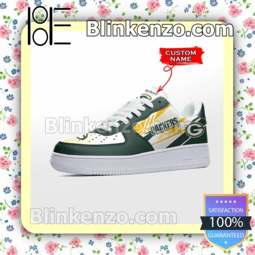 Personalized NFL Green Bay Packers Custom Name Nike Air Force Sneakers b