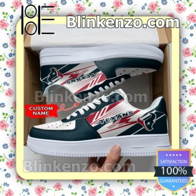 Personalized NFL Houston Texans Custom Name Nike Air Force Sneakers a
