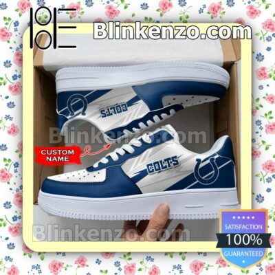 Personalized NFL Indianapolis Colts Custom Name Nike Air Force Sneakers a