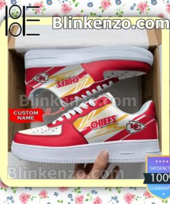 Personalized NFL Kansas City Chiefs Custom Name Nike Air Force Sneakers a