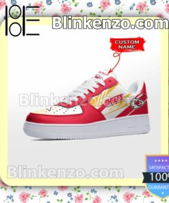 Personalized NFL Kansas City Chiefs Custom Name Nike Air Force Sneakers b