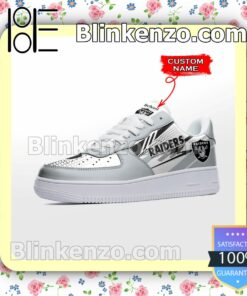 Personalized NFL Las Vegas Raiders Custom Name Nike Air Force Sneakers b