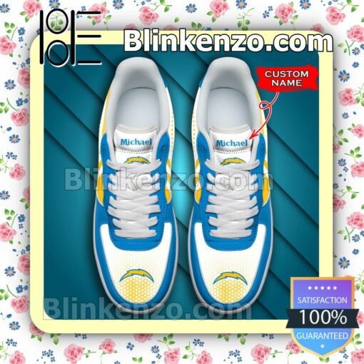 Personalized NFL Los Angeles Chargers Custom Name Nike Air Force Sneakers