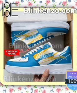 Personalized NFL Los Angeles Chargers Custom Name Nike Air Force Sneakers a