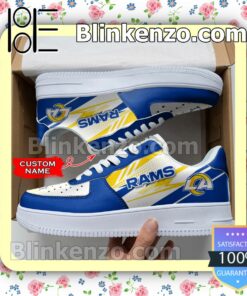 Personalized NFL Los Angeles Rams Custom Name Nike Air Force Sneakers a