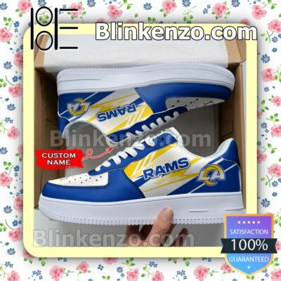 Personalized NFL Los Angeles Rams Custom Name Nike Air Force Sneakers a