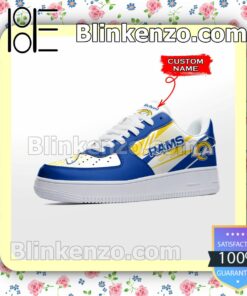 Personalized NFL Los Angeles Rams Custom Name Nike Air Force Sneakers b