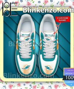 Personalized NFL Miami Dolphins Custom Name Nike Air Force Sneakers