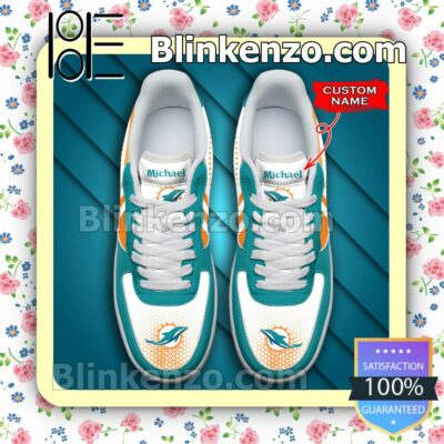 Personalized NFL Miami Dolphins Custom Name Nike Air Force Sneakers