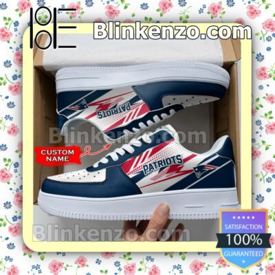 Personalized NFL New England Patriots Custom Name Nike Air Force Sneakers a
