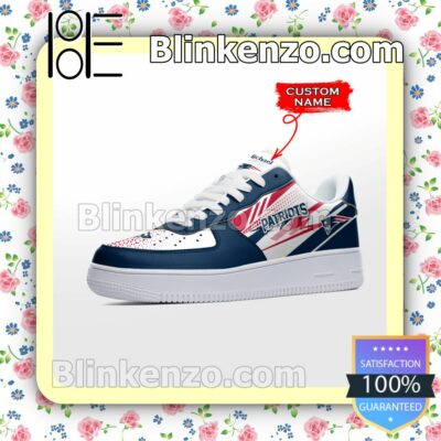 Personalized NFL New England Patriots Custom Name Nike Air Force Sneakers b
