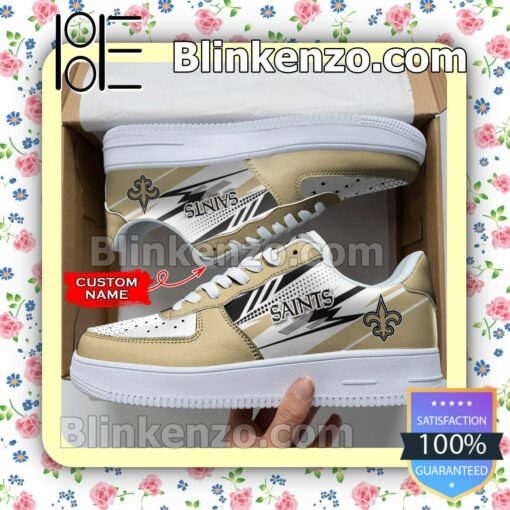 Personalized NFL New Orleans Saints Custom Name Nike Air Force Sneakers a