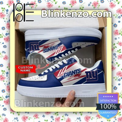 Personalized NFL New York Giants Custom Name Nike Air Force Sneakers a