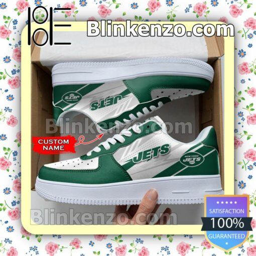 Personalized NFL New York Jets Custom Name Nike Air Force Sneakers a