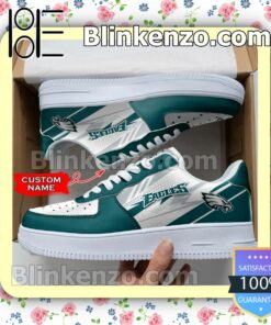 Personalized NFL Philadelphia Eagles Custom Name Nike Air Force Sneakers a