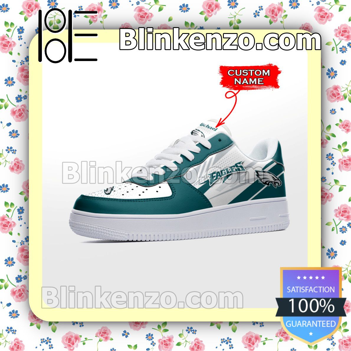 HOT NFL Philadelphia Eagles Personalized Nike Air Jordan 1 Sneakers