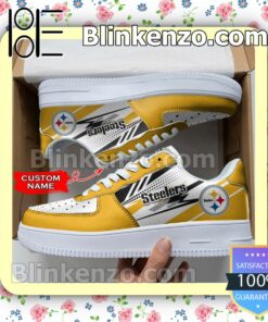 Personalized NFL Pittsburgh Steelers Custom Name Nike Air Force Sneakers a