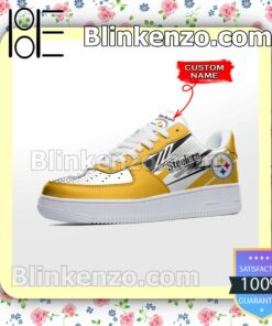 Personalized NFL Pittsburgh Steelers Custom Name Nike Air Force Sneakers b