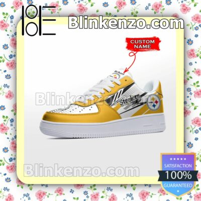 Personalized NFL Pittsburgh Steelers Custom Name Nike Air Force Sneakers b