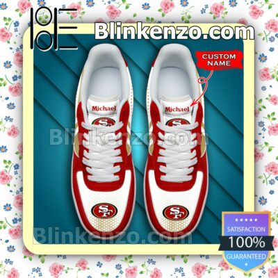 Personalized NFL San Francisco 49ers Custom Name Nike Air Force Sneakers