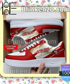 Personalized NFL San Francisco 49ers Custom Name Nike Air Force Sneakers a
