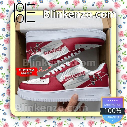 Personalized NFL Tampa Bay Buccaneers Custom Name Nike Air Force Sneakers a